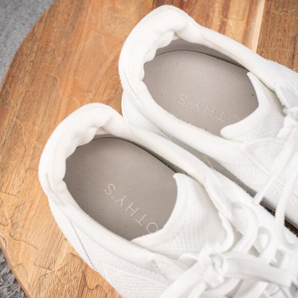 Rothy's Shoes Mens Size 13 White Knit Low Top Sneakers Sustainable Lace Up Eco - Picture 8 of 9